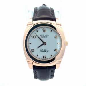 Rolex Cellini Cestello 36mm 5330/5 Rose Gold White Roman Dial – front view