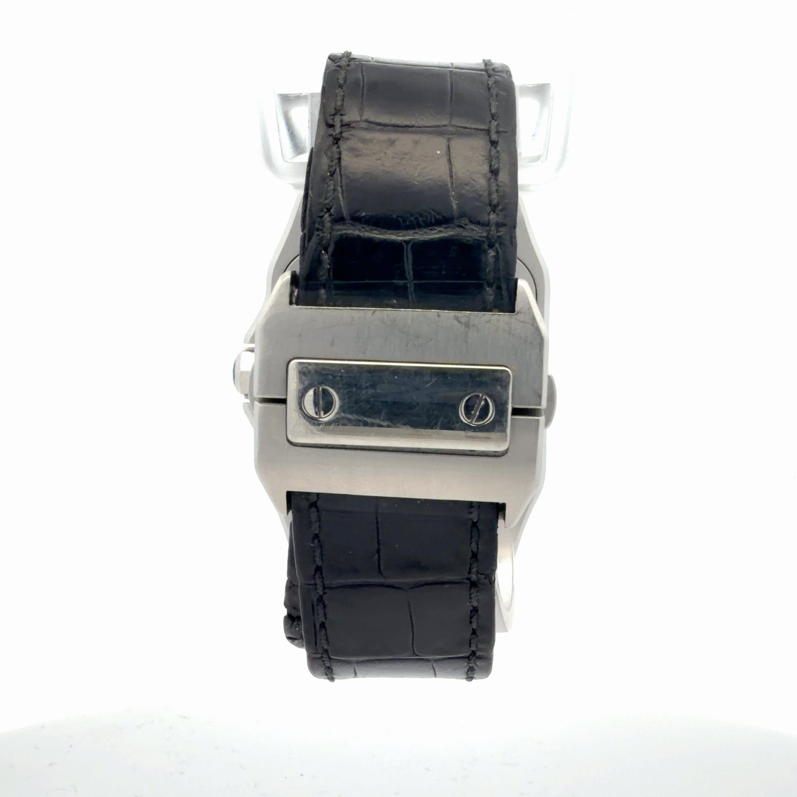 Cartier Santos 100 XL 2656 W20073X8 Stainless Steel Silver Roman Dial – vertical back view with clasp