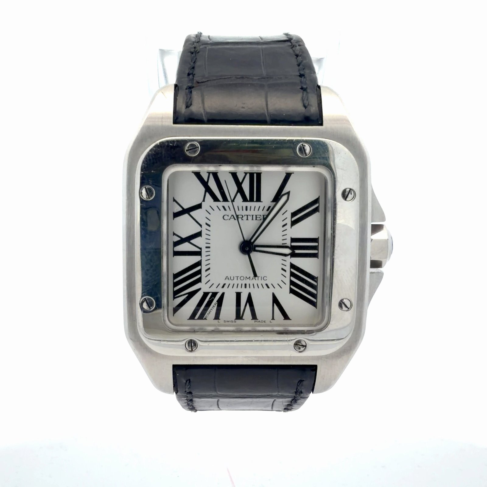Cartier Santos 100 XL 2656 W20073X8 Stainless Steel Silver Roman Dial – front view