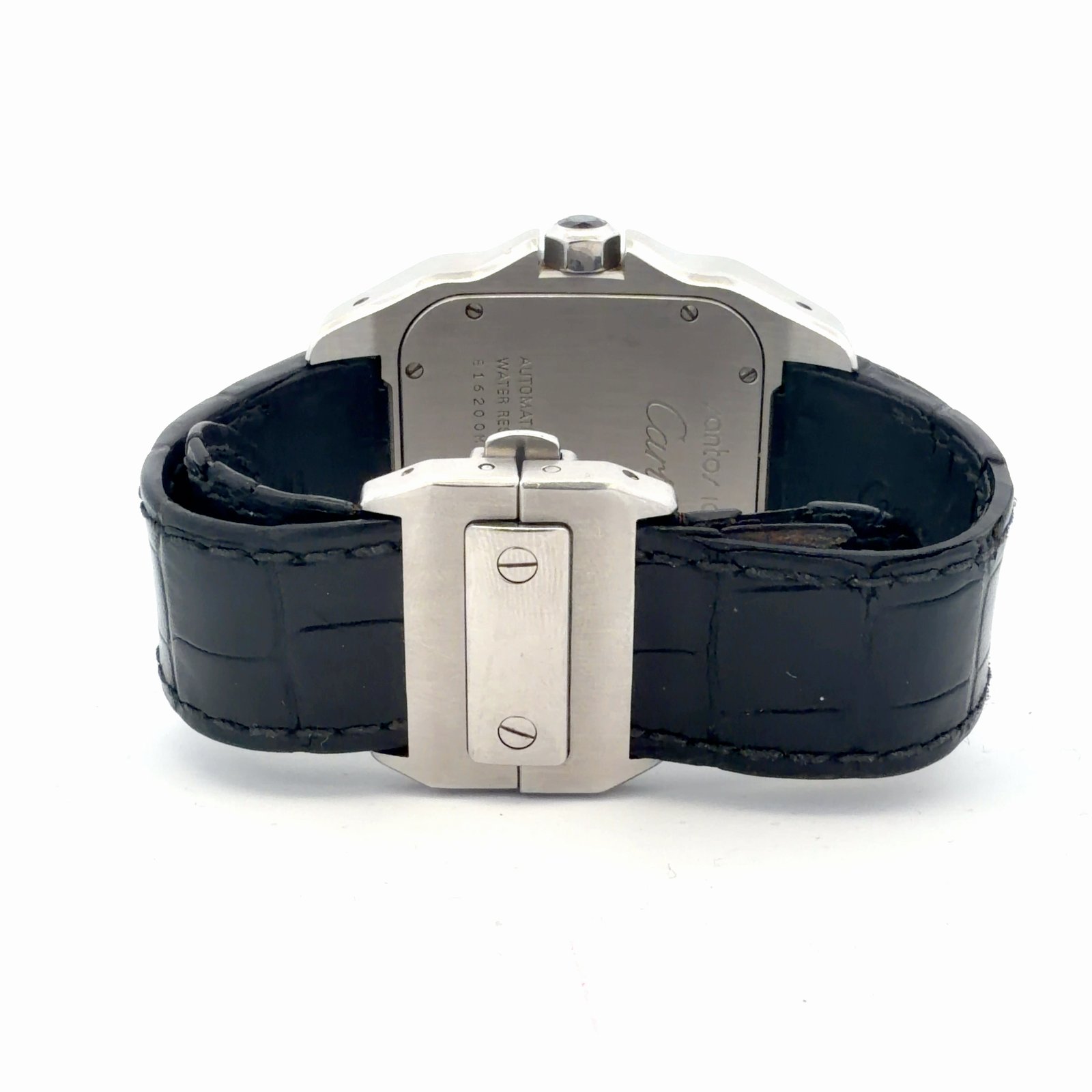 Cartier Santos 100 XL 2656 W20073X8 Stainless Steel Silver Roman Dial – back view with clasp