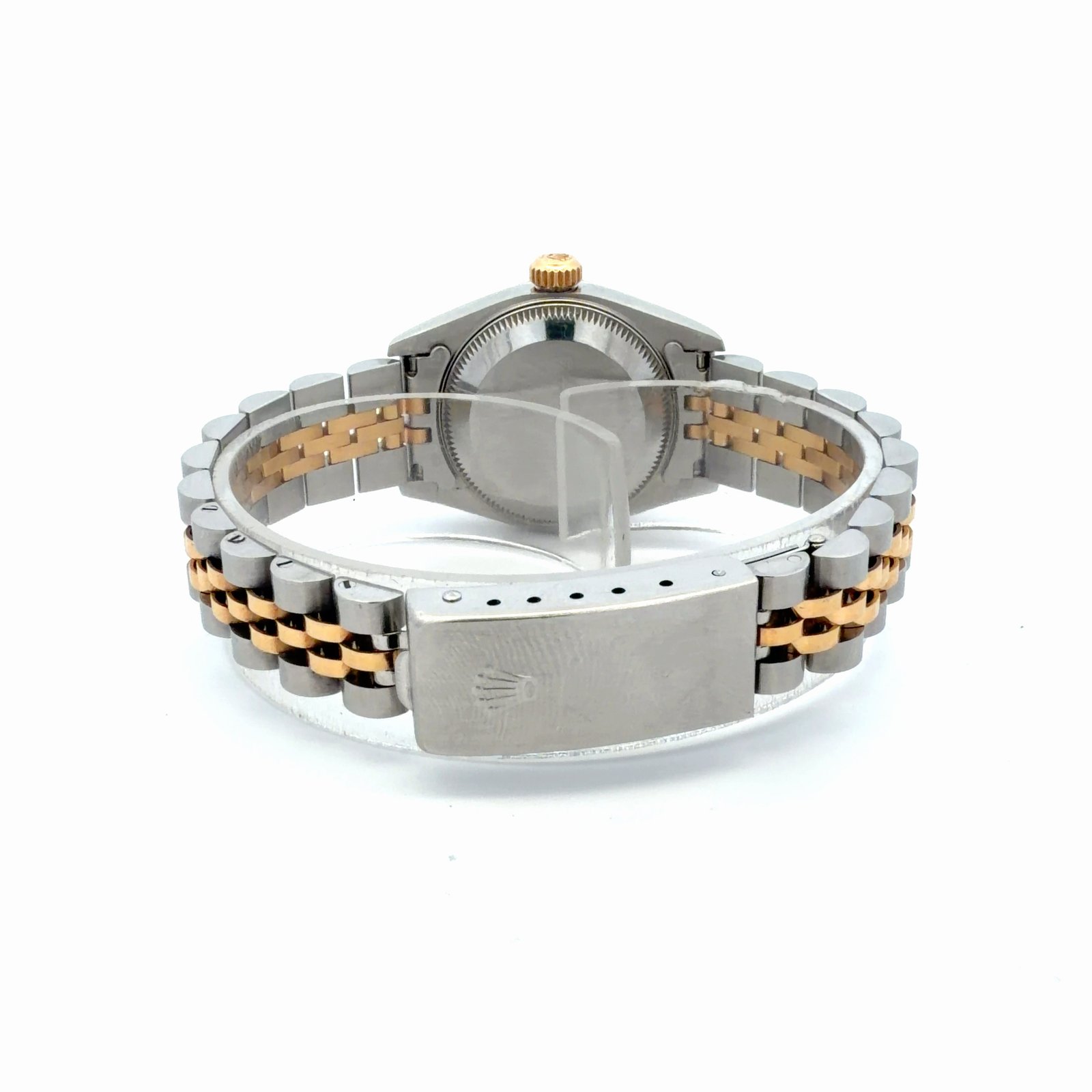 Rolex Lady-Datejust 26mm 69173 Blue Vignette Diamond Dial – back view with clasp