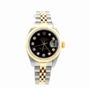 Rolex Lady-Datejust 26mm 79173 Factory Black Diamond Dial – front view