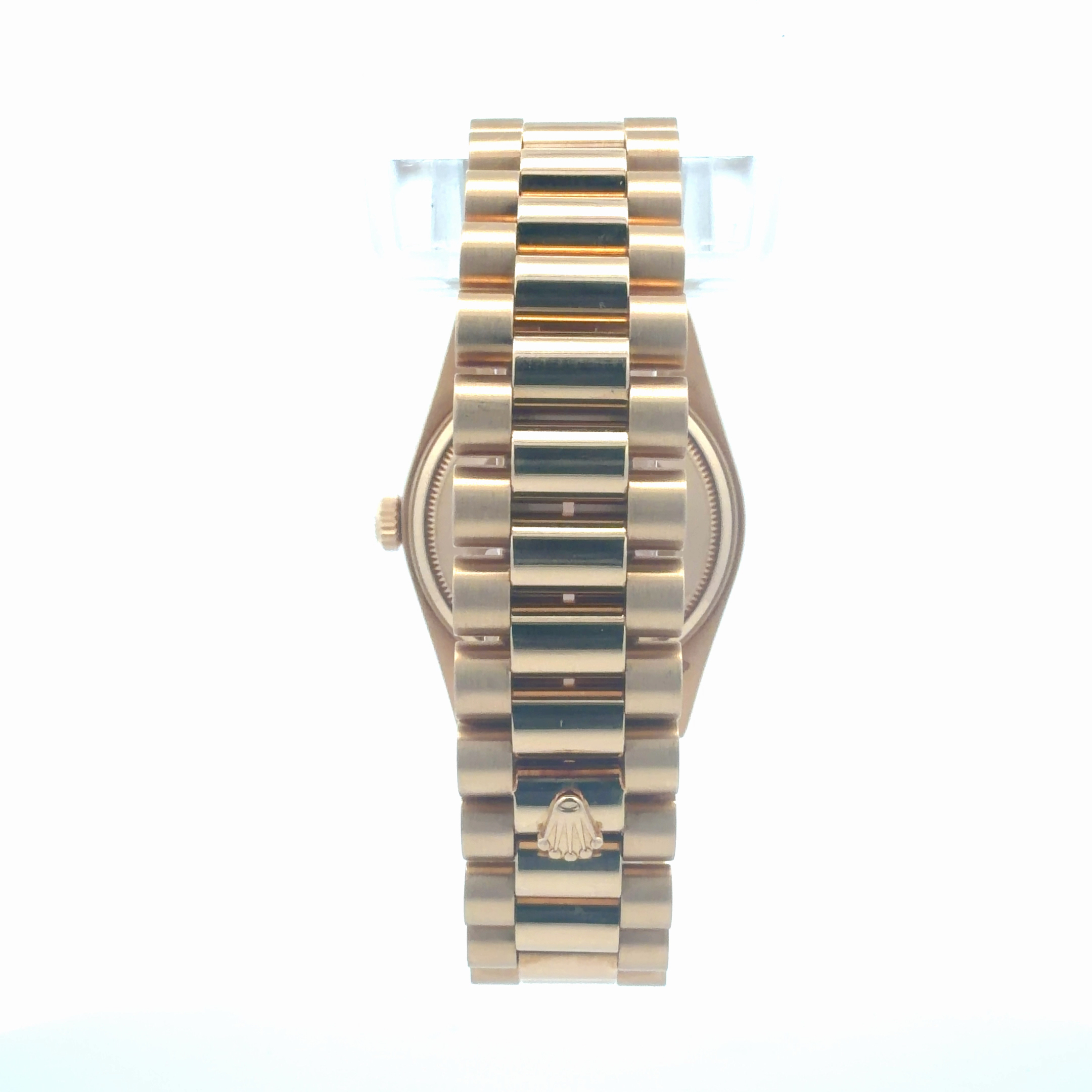 Rolex Day-Date 18038 Champagne Dial – vertical back view with clasp