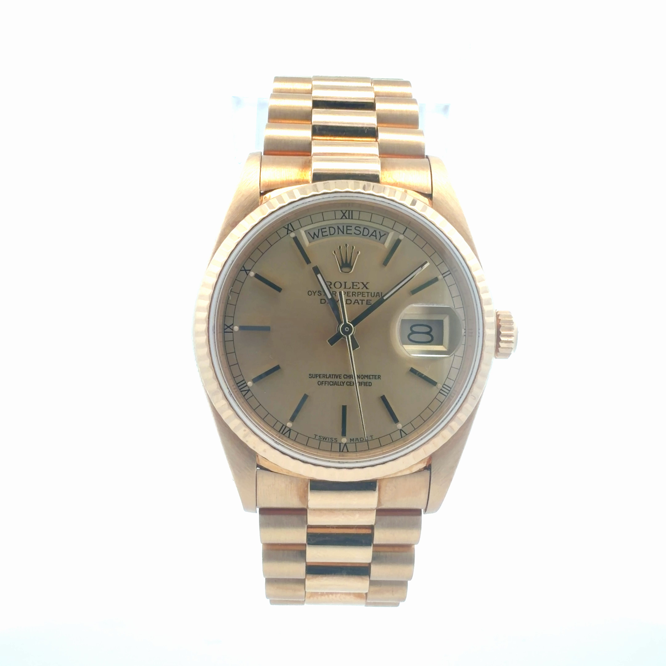 Rolex Day-Date 18038 Champagne Dial – front view