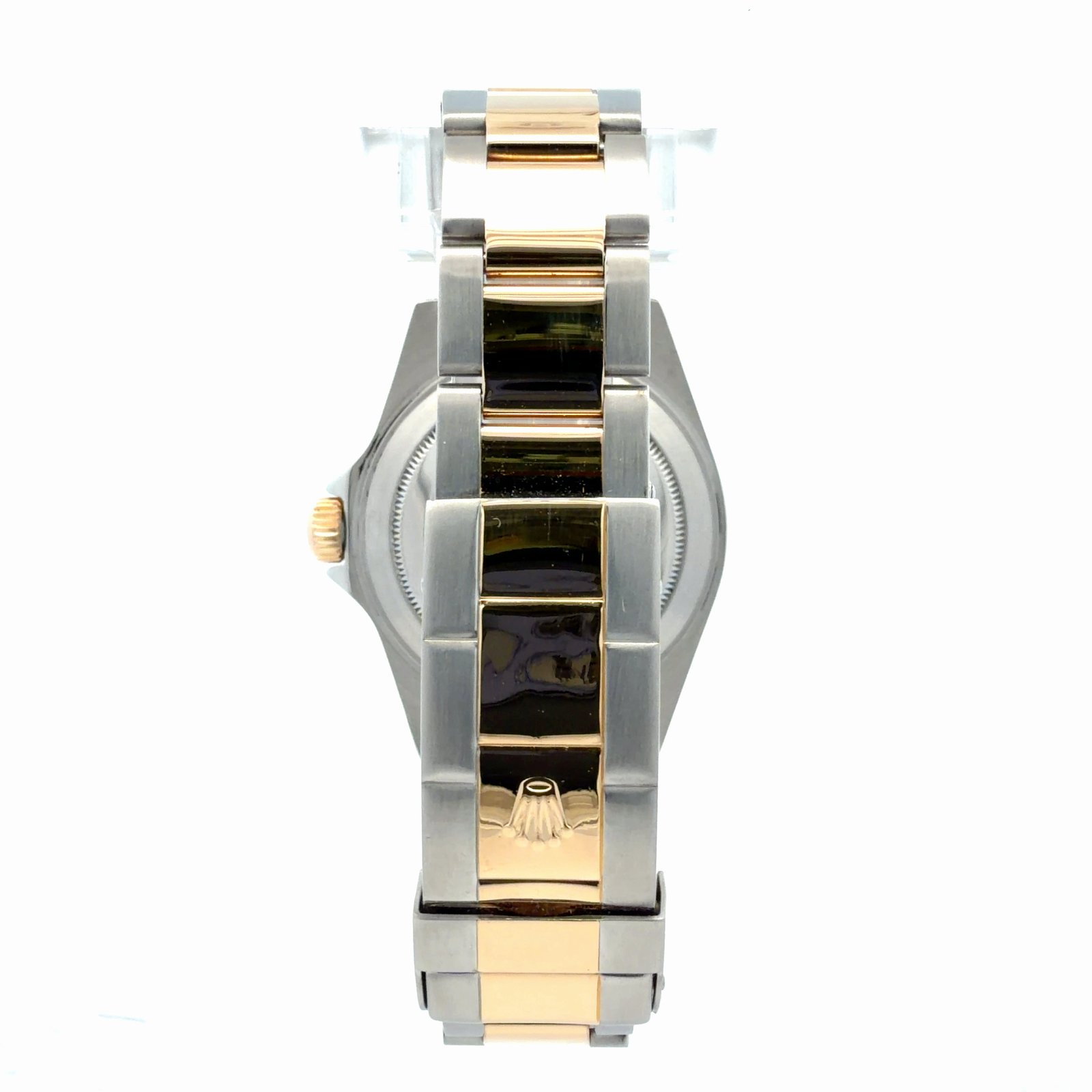 Rolex Submariner Date 16613LB / 16613T 40mm Two-Tone Bluesy 2007 – vertical back view with clasp