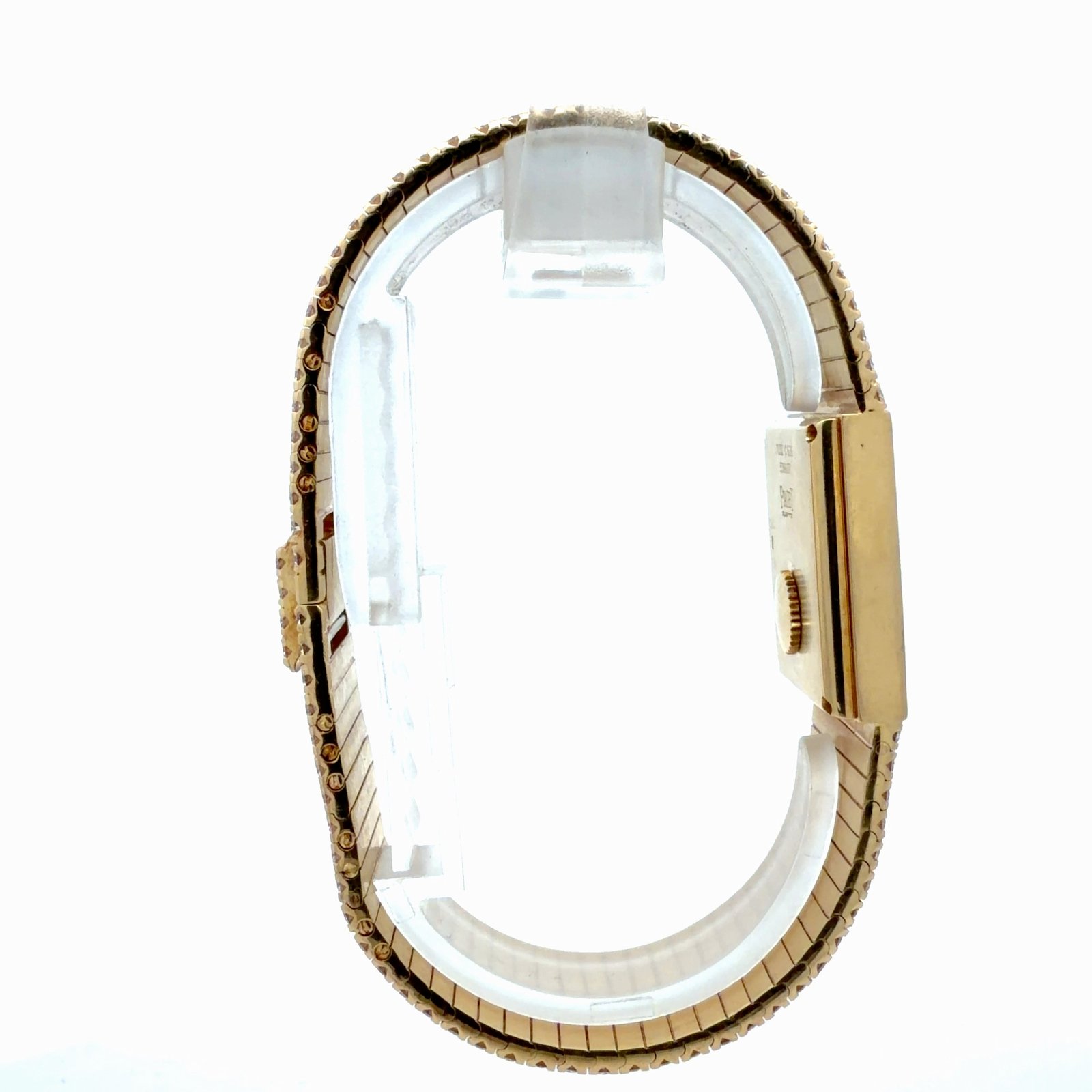 Piaget Ref. 7131 C626 Factory Diamond 18K Yellow Gold High Jewelry Cuff Watch – end view