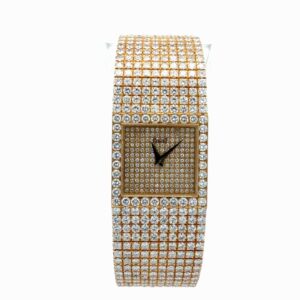 Piaget Ref. 7131 C626 Factory Diamond 18K Yellow Gold High Jewelry Cuff Watch – front view