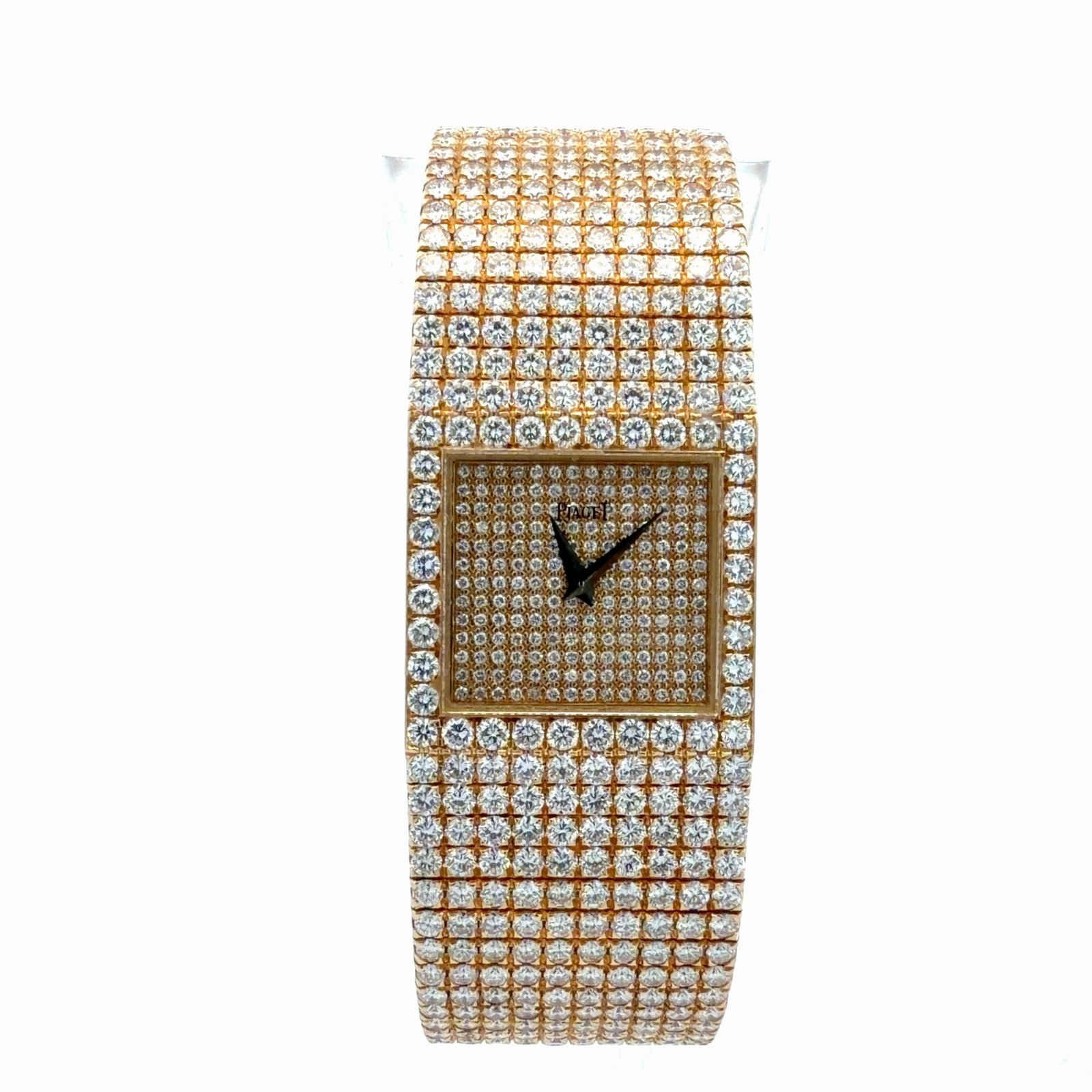 Piaget Ref. 7131 C626 Factory Diamond 18K Yellow Gold High Jewelry Cuff Watch – front view